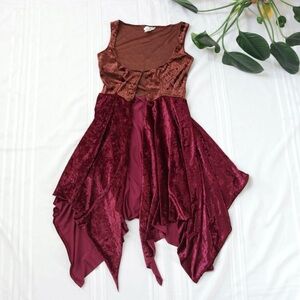 Crushed velvet corset medieval open dress